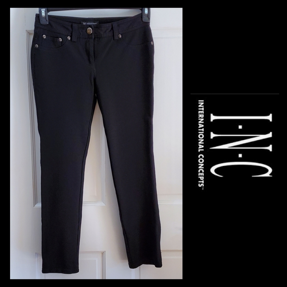 INC MACY'S | 4P Black Straight Leg 5 Pocket Pants